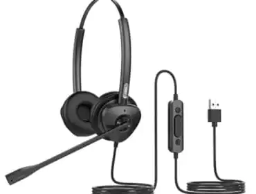 Fanvil HT301U HT302U USB Wired Headset 1Sided or 2Sided ENC Noise Cancellation HD Wideband Audio